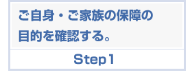 ご自身・ご家族の保障の目的を確認する。