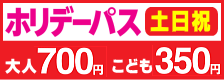 土・日・祝の乗車にはお得な乗車券「ホリデーパス」