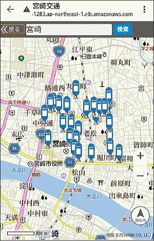 地図で検索画面