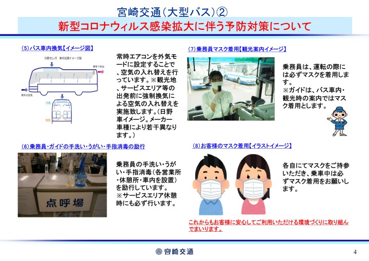 コロナ予防対策 貸切バス 宮崎交通